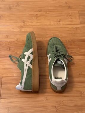 Onitsuka Tiger by Asics Olive Green & White Suede Sneakers